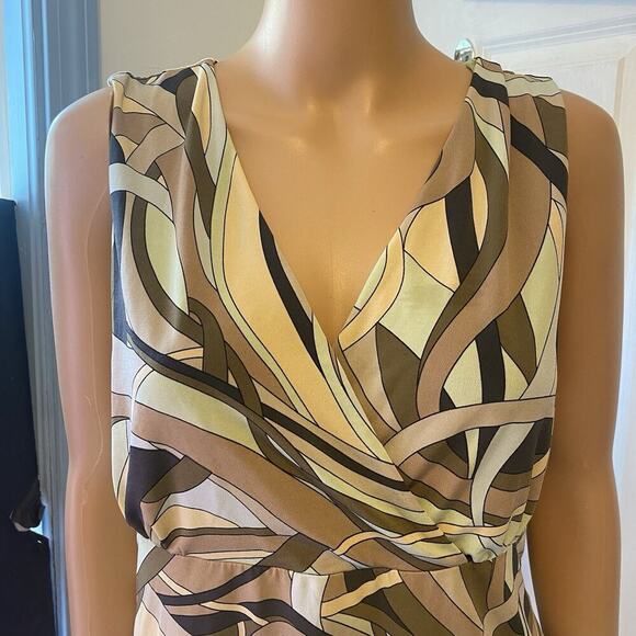 Y2K KASPER V Neck Babydoll Tank Top Jersey Knit Sleeveless Beach Summer Women16P - Picture 4 of 9